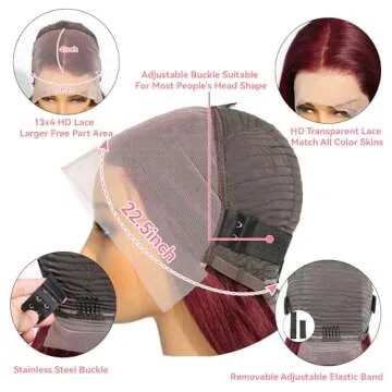 DULTEV Burgundy Lace Front Wig for Glamorous Looks