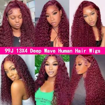DULTEV Burgundy Lace Front Wigs Human Hair 99J 13x4 HD Deep Wave Lace Front Wigs Human Hair Pre Plucked Colored Wine Red Wig Glueless With Baby Hair Wigs For Women