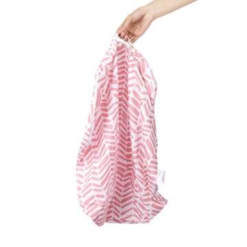 Water Resistant Removable Cover for Newborn Lounger | Pink Herringbone Design | Premium Quality Soft Wipeable Fabric | Great Baby Girl Shower Gift (Pink Herringbone)