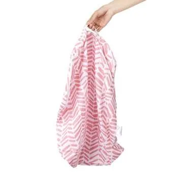 Water Resistant Removable Cover for Newborn Lounger | Pink Herringbone Design | Premium Quality Soft Wipeable Fabric | Great Baby Girl Shower Gift (Pink Herringbone)