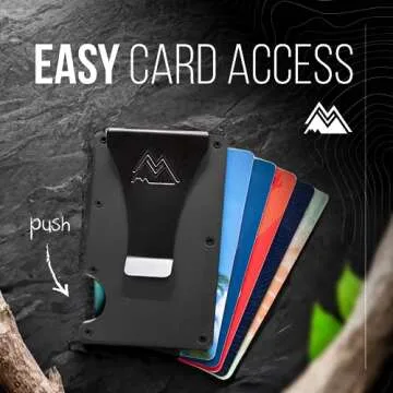 Mountain Voyage Minimalist Wallet for Men - Slim RFID Wallet I Scratch Resistant, Matte Black Credit Card Holder & Money Clip, Easily Removable Money & Cards, Mens Wallets