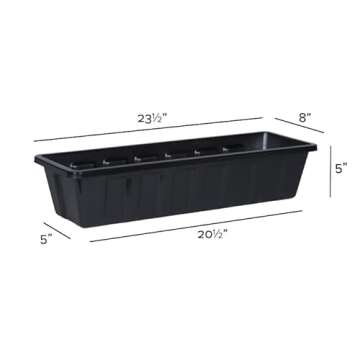 Novelty 2248 012248 Plastic Flower Box Planter, 24-Inch, Black