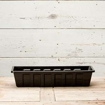 Novelty 2248 012248 Plastic Flower Box Planter, 24-Inch, Black
