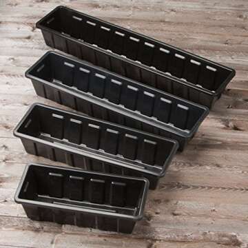 Novelty 2248 012248 Plastic Flower Box Planter, 24-Inch, Black