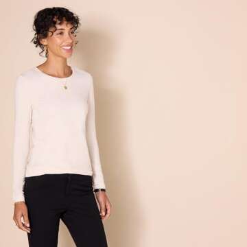 Amazon Essentials Women's Classic-Fit Long-Sleeve Crewneck T-Shirt (Available in Plus Size)