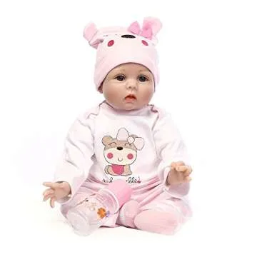 Reborn Baby Dolls 22 inch,Quality Realistic Handmade Babies Dolls Girls Soft Vinyl Silicone Lifelike Kids Gifts / Toys Age 3+, EN71 Certification