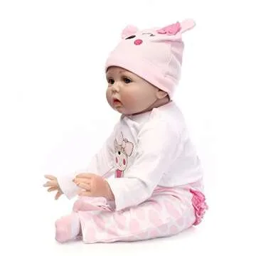 Reborn Baby Dolls 22 inch,Quality Realistic Handmade Babies Dolls Girls Soft Vinyl Silicone Lifelike Kids Gifts / Toys Age 3+, EN71 Certification