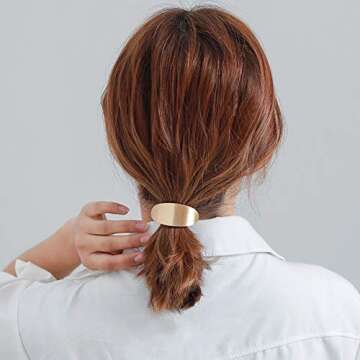 10 Pcs Gold Alloy Hair Ties - Stylish Accessories for Women