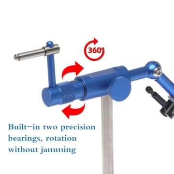 SOUUXIU 360° Rotary Fly Tying Vise with Base Solid Stable Artificial Fly Tying Devise Fly Making To...
