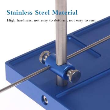 SOUUXIU 360° Rotary Fly Tying Vise with Base Solid Stable Artificial Fly Tying Devise Fly Making Tool Fishing Bait Making Tools for Fly Fishing, Blue