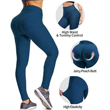 YAMOM High Waist Butt Lifting Anti Cellulite Workout Leggings for Women Yoga Pants Tummy Control Leg...