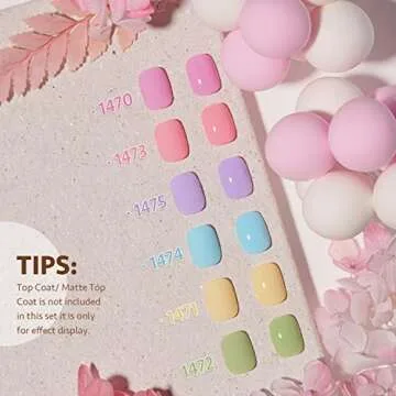 GAOY Pastel Gel Nail Polish Set of 6 Colors Pink Green Blue Gel Polish Kit for Salon Manicure and Nail Art DIY at Home, Gift for Women