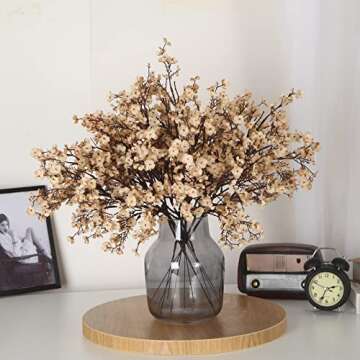 Momkids 6Pcs Babys Breath Artificial Flowers Bulk Real Touch Fake silk Flowers for Home Kitchen Indo...