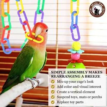 Mrli Pet Parrot Cage Toys,C-Clips Hooks Chain Links C-Links Sugar Glider Rat Parrot Bird Toy Cage Pa...