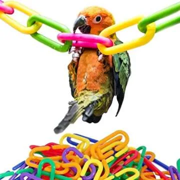 Mrli Pet Parrot Cage Toys,C-Clips Hooks Chain Links C-Links Sugar Glider Rat Parrot Bird Toy Cage Parts, Learning Resource Rainbow Link 'N' Learn Links.