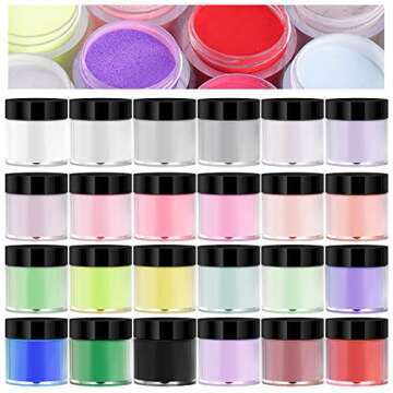 24 Colors Acrylic Nail Powder Set by Vcedas - Creative Nail Art Essentials