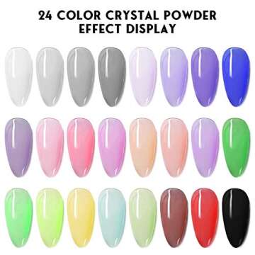 Vcedas 24 Colors Acrylic Nail Powder Set for Creative Nail Art