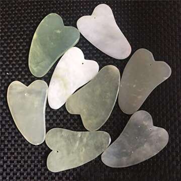NHOSS Jade Guasha Board Natural Gouache Stone Scraper Face Eye Lifting Slimming Acupuncture Therapy Gua Sha Massage Relaxation Tool 1Pcs
