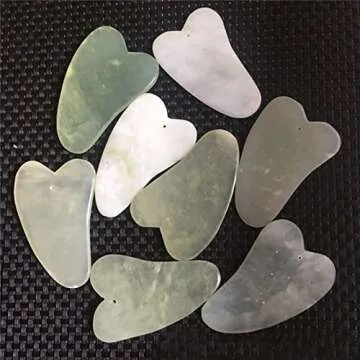 NHOSS Jade Guasha Board Natural Gouache Stone Scraper Face Eye Lifting Slimming Acupuncture Therapy Gua Sha Massage Relaxation Tool 1Pcs