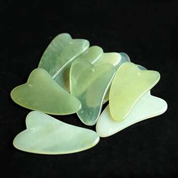 NHOSS Jade Guasha Board Natural Gouache Stone Scraper Face Eye Lifting Slimming Acupuncture Therapy Gua Sha Massage Relaxation Tool 1Pcs