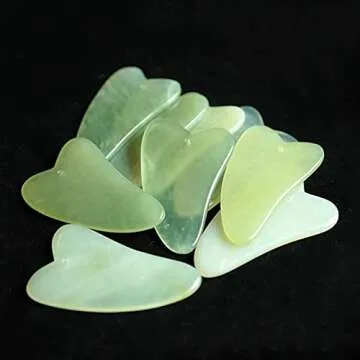 NHOSS Jade Guasha Board Natural Gouache Stone Scraper Face Eye Lifting Slimming Acupuncture Therapy Gua Sha Massage Relaxation Tool 1Pcs