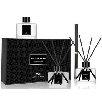 Reed Diffuser Set Of 3 For Bathroom Air Fresheners, Oil Diffuser Sticks | Fresh Linen, Ocean, Eucaly...