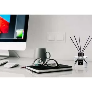 Reed Diffuser Set Of 3 For Bathroom Air Fresheners, Oil Diffuser Sticks | Fresh Linen, Ocean, Eucalyptus & Mint Scent(1.7 fl oz Each Pack) Fragrance With 12 Sticks Defusers | Shelf Decor