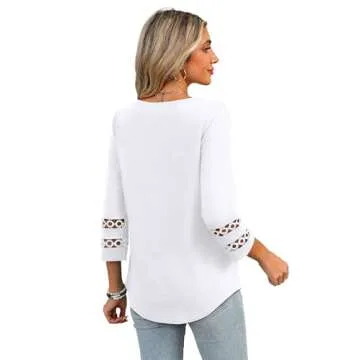 Trendy 3/4 Sleeve Womens Blouse for Effortless Style