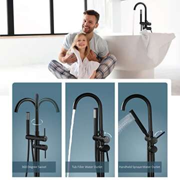 Aolemi Freestanding Tub Faucet for Modern Bathrooms