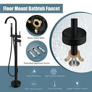 Aolemi Freestanding Tub Faucet for Modern Bathrooms