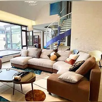 Yangest Dark Orange Decorative Velvet Throw Pillow Cover with Cloth Texture Patchwork Cushion Case Modern 20x20 Inch Pillowcase for Sofa Couch Bedroom Living Room Home Decor