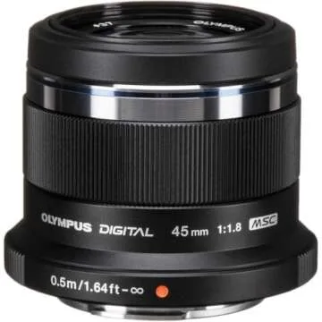 OM SYSTEM OLYMPUS M.Zuiko Digital 45mm F1.8 Black For Micro Four Thirds System Camera, Compact Design, Beautiful Bokeh, Bright