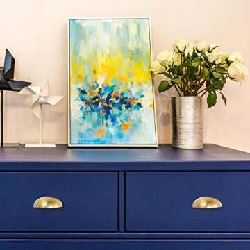 goldenwarm 10 Pack 3 in Light Brass Bin Cup Pulls Brushed Gold Cabinet Pulls Gold Cup Drawer Dresser Hardware Closet Door Pulls