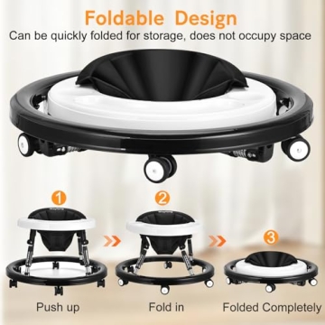 Baby Walker with 9 Adjustable Heights for 7-18 Months