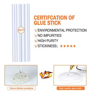 Hot Glue Gun, Upgraded Version Glue Gun, Professional Mini Hot Glue Gun with 20pcs Glue Sticks, Hot Glue Gun Kit for DIY Small Craft Projects and Home Quick Repairs (20-watt, Blue)