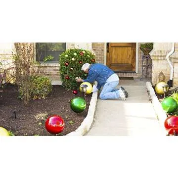 Christmas By Krebs 12" (300mm) Shiny Sonic Red [1 Piece] Extra Large Solid Oversized Huge Big Outdoor Plastic, UV Ball Ornament Hanging Tree Decorations