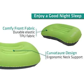 TREKOLOGY Aluft 1.0 Comfy Inflatable Camping & Backpacking Pillow - Perfect for Sleeping, Air Travel, Beach