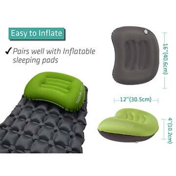 TREKOLOGY Aluft 1.0 Comfy Inflatable Camping & Backpacking Pillow - Perfect for Sleeping, Air Travel, Beach