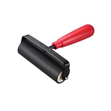 Speedball Deluxe Hard Rubber Brayer - 80 Durometer Roller With Heavy Duty Steel Frame - 4 Inches