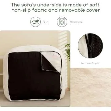 HIGOGOGO Giant Bean Bag Chair for Adults, Big Comfy Sofa Chair for Bedroom Living Room, Bean Bag Lazy Chair for Adults with Armrests for Gaming, Reading, Beige