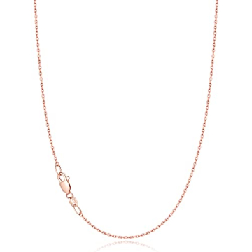 Jewlpire Solid 925 Sterling Silver Chain Necklace for Women, 1.1mm Cable Chain Rose Gold Chain Shiny...