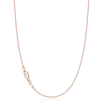 Jewlpire Solid 925 Sterling Silver Chain Necklace for Women, 1.1mm Cable Chain Rose Gold Chain Shiny...