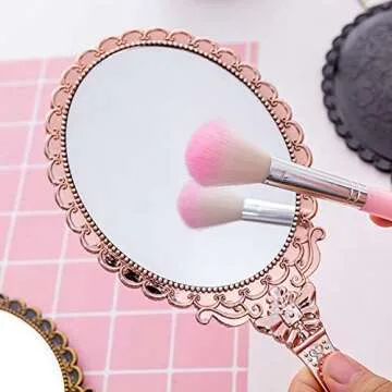 XPXKJ Vintage Handheld Mirror with Elegant Design
