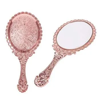 XPXKJ Vintage Handheld Mirror with Elegant Design