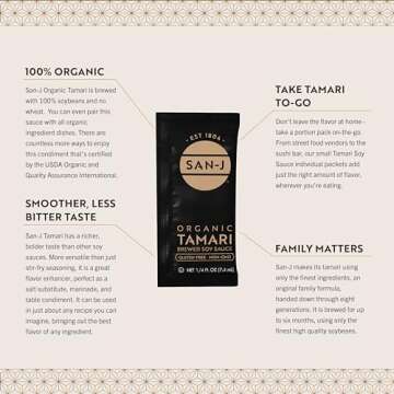 San-J Organic Tamari Soy Sauce - 200 Pack Gluten Free