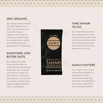 San-J Organic Tamari Soy Sauce - 200 Pack Gluten Free