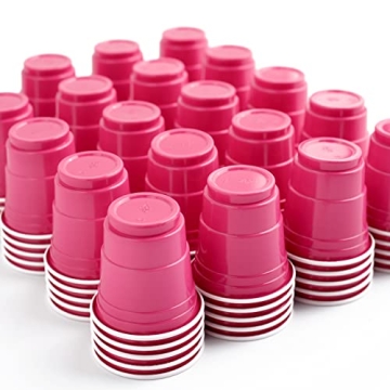 100 Pack 2oz Pink Plastic Shot Cups for Parties