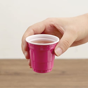 100 Pack 2oz Pink Plastic Shot Cups for Parties