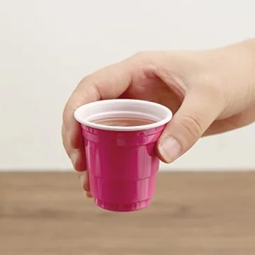 100 Pack 2oz Pink Plastic Shot Cups for Parties