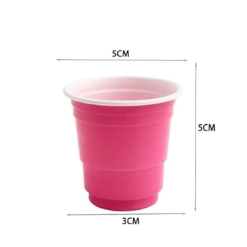 100 Pack 2oz Pink Plastic Shot Cups for Parties